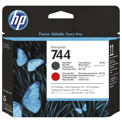 Original HP 744 Matte Black & Chromatic Red Printhead (F9J86A)