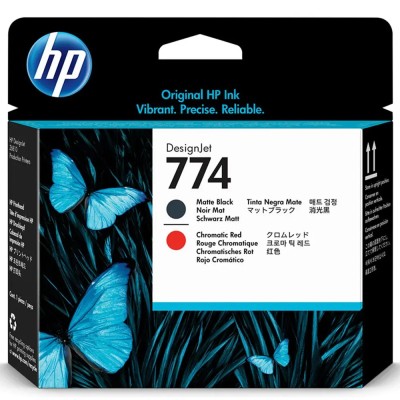 Original HP 774 Matte Black & Chromatic Red Printhead (P2V97A)
