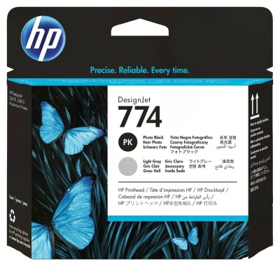 Original HP 774 Photo Black & Light Gray Printhead (P2W00A)