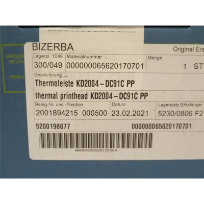 Bizerba KD2004-DC91C 104mm (4") 203 DPI Thermal Printhead